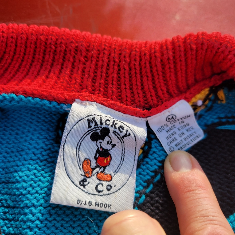 Vintage Mickey & Co company mickey mouse knit short sleeve shirt unisex medium - Picture 3 of 7